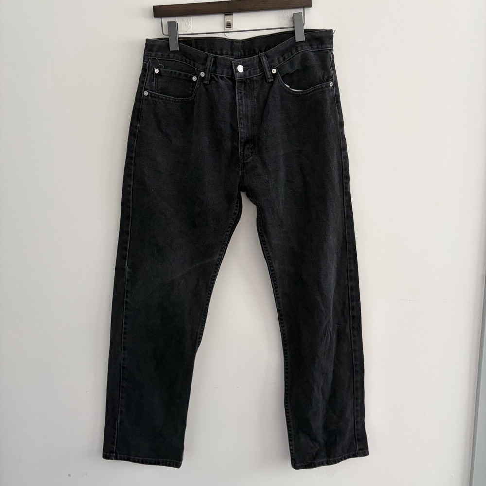 Levi 505 Regular Fit Straight Leg Jeans Black W36 L32